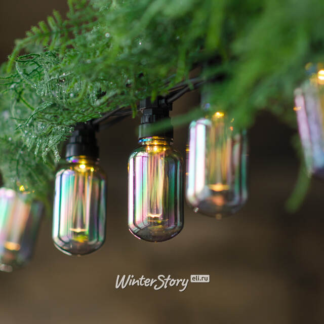 Гирлянда из лампочек Benzine Party Lights 10 м, 20 ламп, теплые белые LED, черный ПВХ, соединяемая, IP44 Winter Deco