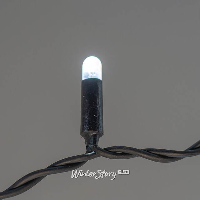 Гирлянда штора 2*2 м, 400 холодных белых LED ламп, черный эко-каучук, соединяемый, IP65 BEAUTY LED