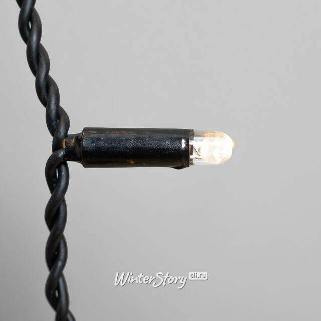 Гирлянда штора 2*2 м, 400 теплых белых LED ламп, черный эко-каучук, соединяемый, IP65 BEAUTY LED