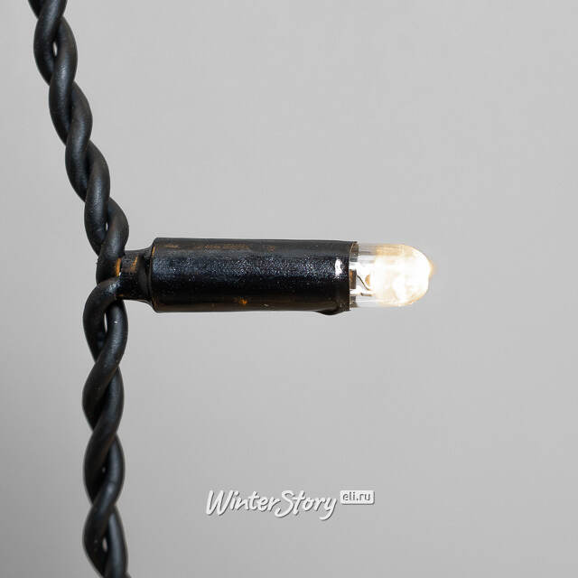 Гирлянда штора 2*3 м, 600 теплых белых LED ламп, черный эко-каучук, соединяемый, IP65 BEAUTY LED