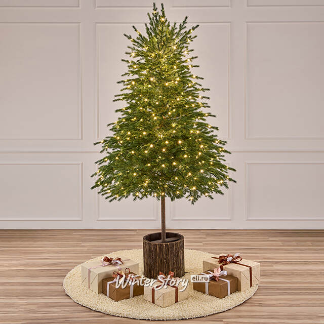 Искусственная елка с лампочками Аркадия 225 см, теплые белые LED лампы, ЛИТАЯ 100% Max Christmas