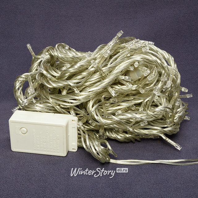 Светодиодная гирлянда 200 разноцветных LED ламп 10 м, прозрачный ПВХ, контроллер, IP44 Snowmen