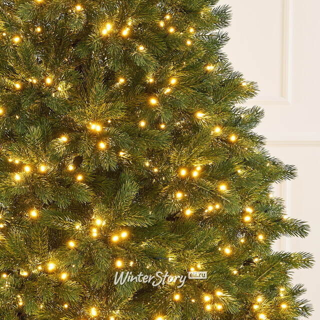 Искусственная елка с лампочками Императрица Elite 240 см, 1410 теплых белых ламп с мерцанием, ЛИТАЯ 100% Max Christmas