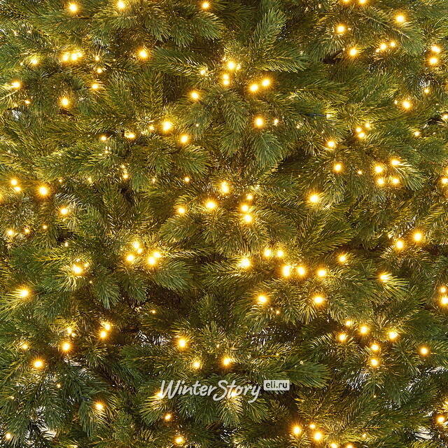 Искусственная елка с лампочками Императрица Elite 240 см, 1410 теплых белых ламп с мерцанием, ЛИТАЯ 100% Max Christmas