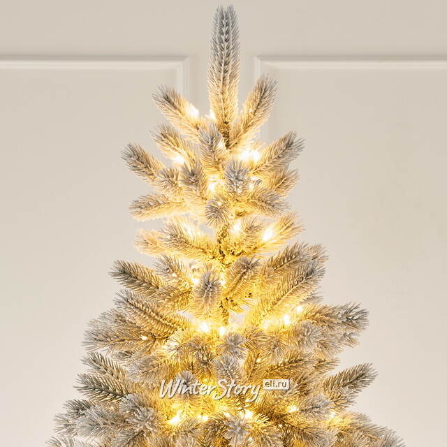 Искусственная елка с лампочками Монблан Elite: Дымчатая 3 м заснеженная, 1780 теплых белых ламп с мерцанием, ЛИТАЯ 100% Max Christmas