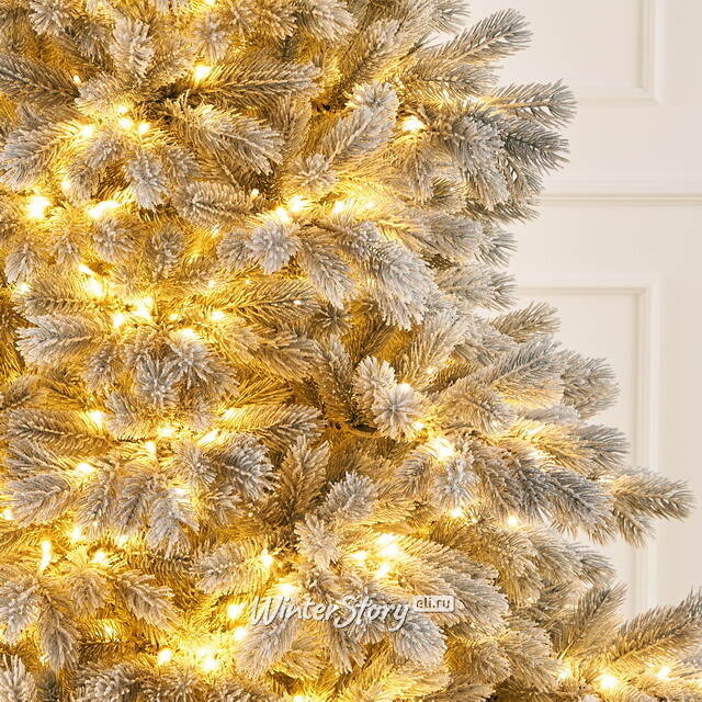 Искусственная елка с лампочками Монблан Elite: Дымчатая 3 м заснеженная, 1780 теплых белых ламп с мерцанием, ЛИТАЯ 100% Max Christmas