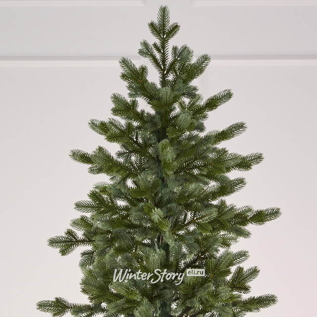 Искусственная стройная елка Невада 220 cм зелено-голубая, ЛИТАЯ 100% Max Christmas (Макс Кристмас)