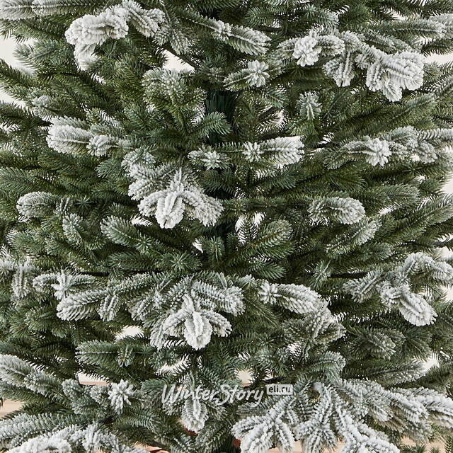 Искусственная стройная елка Невада Заснеженная 220 см, ЛИТАЯ 100% Max Christmas