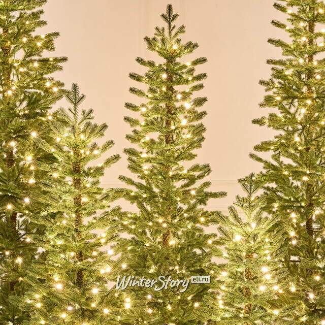 Ель искусственная с лампочками Тикко 155 см, 170 теплых белых LED ламп, ЛИТАЯ 100% Max Christmas