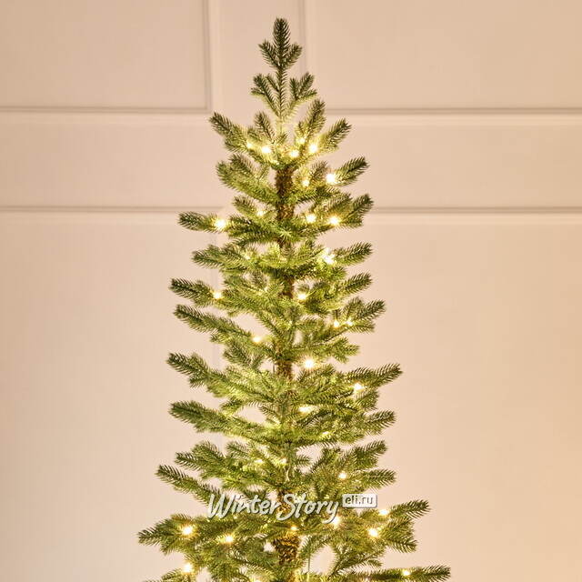 Ель искусственная с лампочками Тикко 155 см, 170 теплых белых LED ламп, ЛИТАЯ 100% Max Christmas