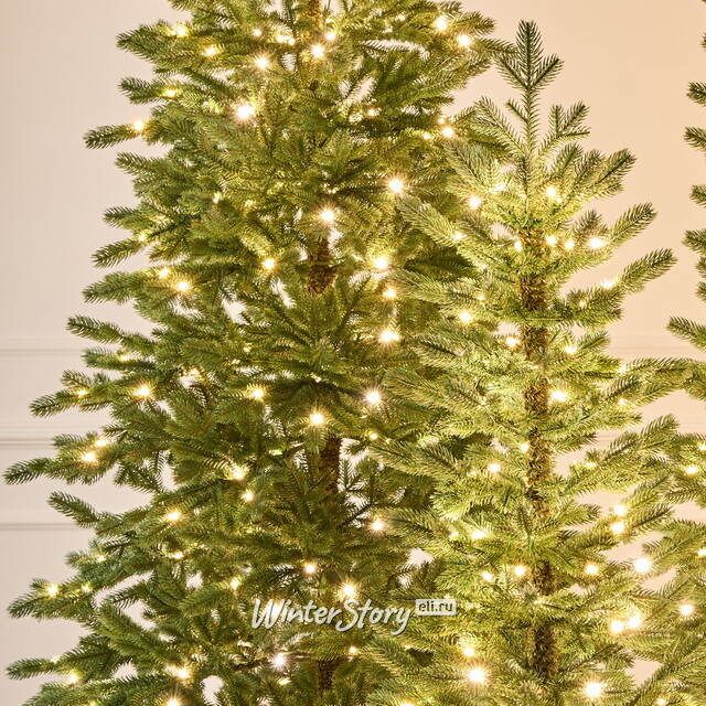 Ель искусственная с лампочками Тикко 155 см, 170 теплых белых LED ламп, ЛИТАЯ 100% Max Christmas