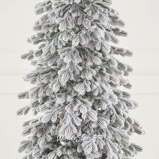 Искусственная стройная елка Тикко заснеженная 255 см, ЛИТАЯ 100% Max Christmas