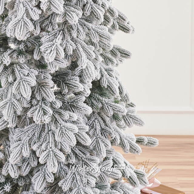 Искусственная стройная елка Тикко заснеженная 255 см, ЛИТАЯ 100% Max Christmas