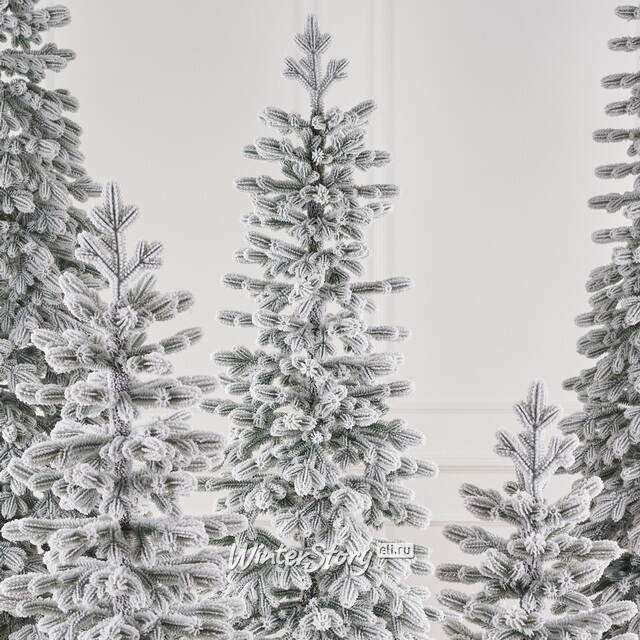 Искусственная стройная елка Тикко заснеженная 255 см, ЛИТАЯ 100% Max Christmas