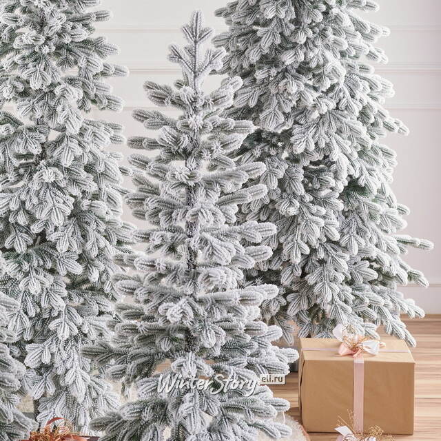 Искусственная стройная елка Тикко заснеженная 255 см, ЛИТАЯ 100% Max Christmas