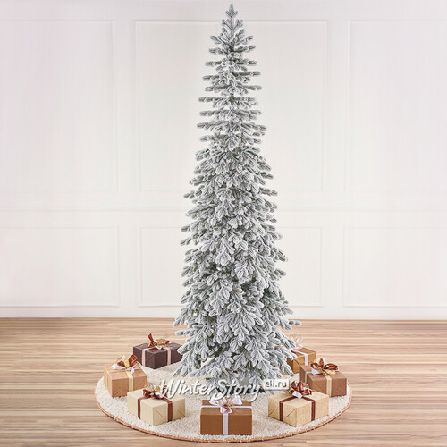 Искусственная стройная елка Тикко заснеженная 185 см, ЛИТАЯ 100% Max Christmas