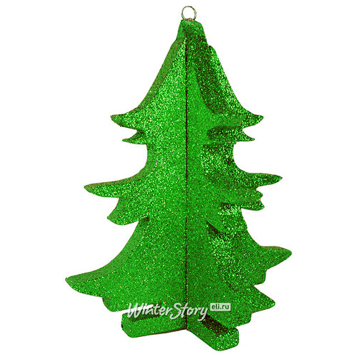 Игрушка для уличной елки Елочка 3D с блестками 40 см зеленая, пеноплекс Winter Decoration