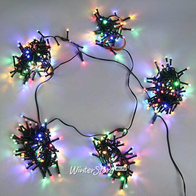 Ярусная гирлянда на елку 150 см Easy Light, 400 разноцветных LED, зеленый ПВХ, контроллер, IP44 Winter Deco