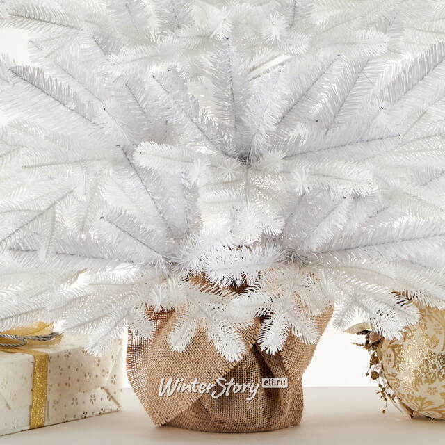 Настольная белая елка в мешочке Полярная 60 см, ЛИТАЯ + ПВХ Max Christmas