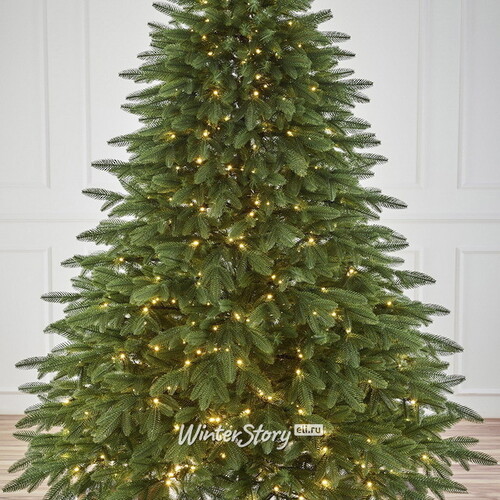 Искусственная елка с лампочками Романовская 210 см, 460 теплых белых ламп, ЛИТАЯ 100% Max Christmas