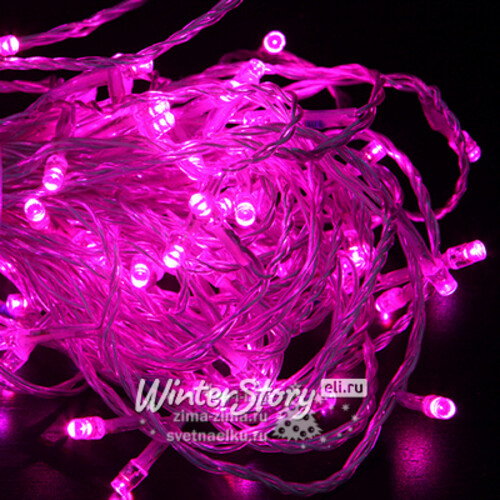 Светодиодная гирлянда 24V Premium Led 200 розовых LED ламп 20 м, прозрачный СИЛИКОН, соединяемая, IP54 BEAUTY LED