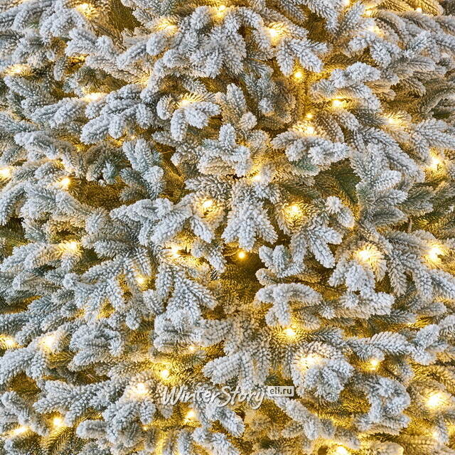 Искусственная елка с лампочками Версальская заснеженная 180 см, 334 теплые белые лампы, ЛИТАЯ 100% Max Christmas