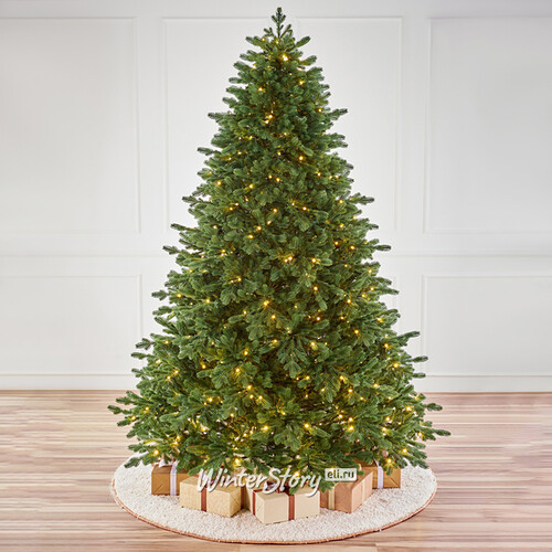 Искусственная елка с гирляндой Византийская 240 см, 560 теплых белых ламп, ЛИТАЯ 100% Max Christmas