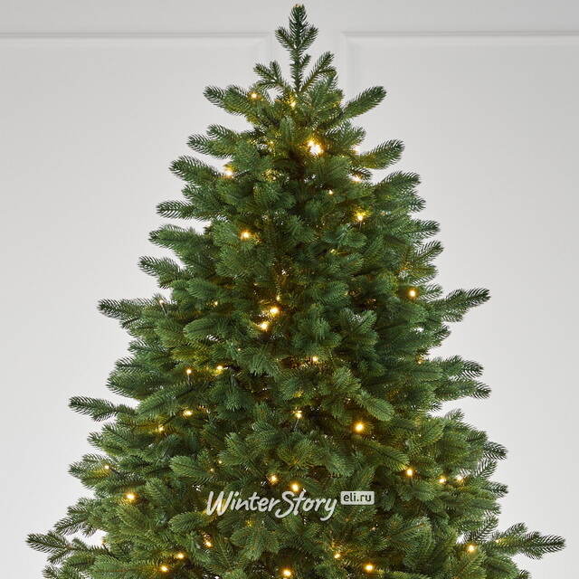 Искусственная елка с гирляндой Византийская 240 см, 560 теплых белых ламп, ЛИТАЯ 100% Max Christmas