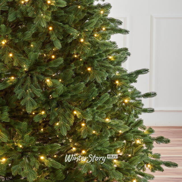 Искусственная елка с гирляндой Византийская 240 см, 560 теплых белых ламп, ЛИТАЯ 100% Max Christmas
