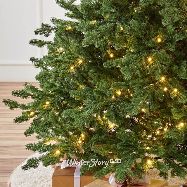 Искусственная елка с гирляндой Византийская 240 см, 560 теплых белых ламп, ЛИТАЯ 100% Max Christmas