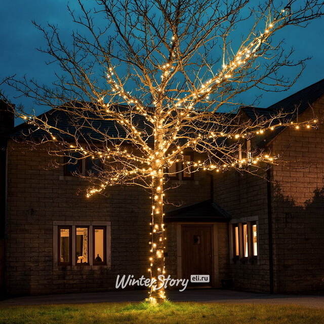 Клип Лайт - Спайдер Quality Light 100 м, 1000 экстра теплых белых LED ламп, прозрачный ПВХ, IP44 BEAUTY LED