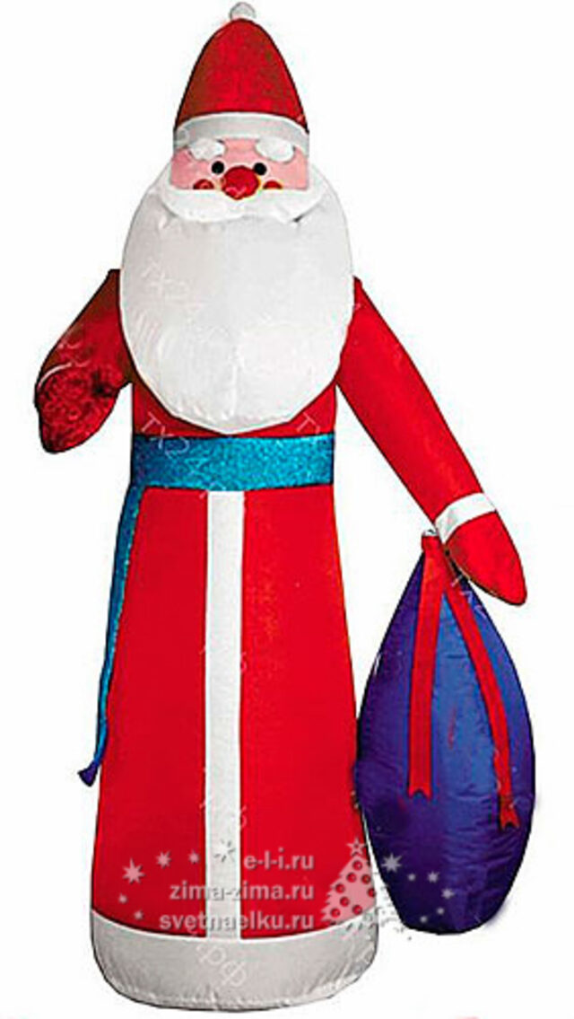 Дед Мороз и Снеговик у елки (подсветка), 1,8м