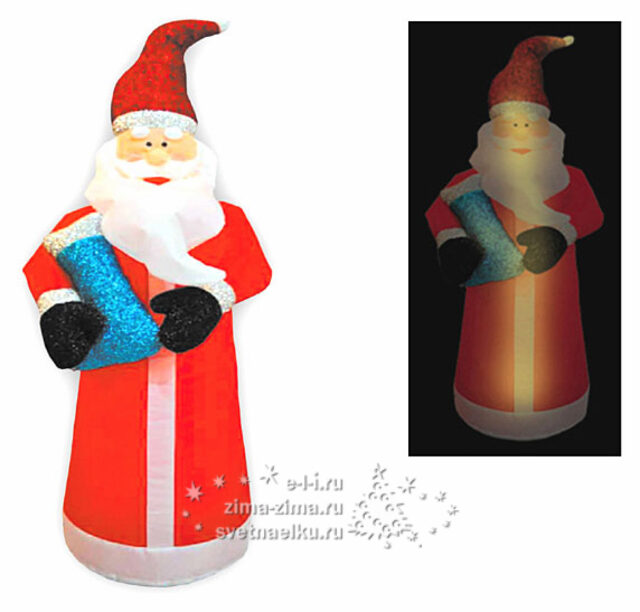 Дед Мороз и Снеговик у елки (подсветка), 1,8м