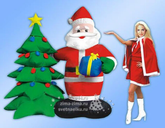 Дед Мороз с елкой (с подсветкой) 1,8 м