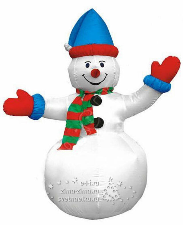 Снеговик в шапке (подсветка), 2,4м
