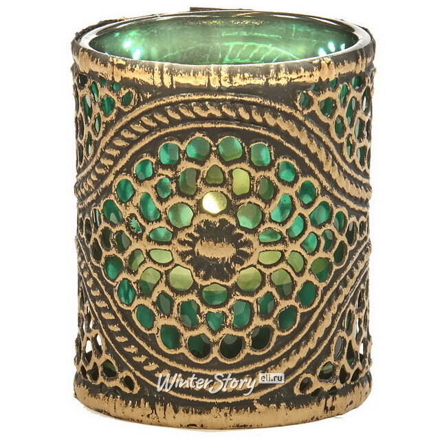 Стеклянный подсвечник Dinafeola 7 см зеленый Goodwill