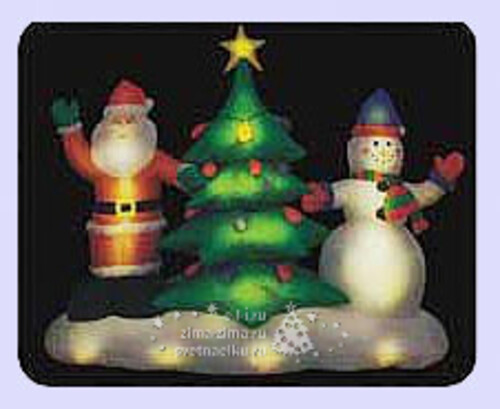 Надувная фигура Дед Мороз, Снеговик, Елка, 1.8 м, подсветка Торг Хаус