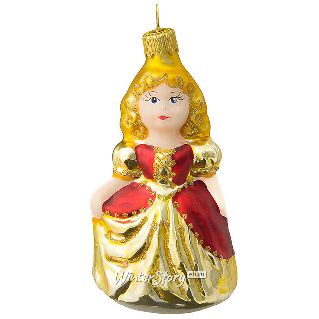 Стеклянная елочная игрушка Золушка 11 см, подвеска Коломеев