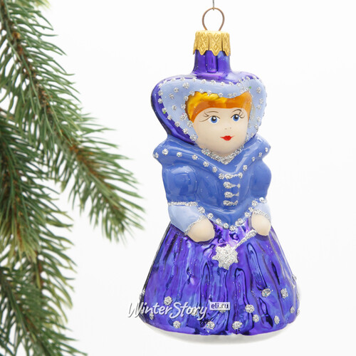 Стеклянная елочная игрушка Зимняя фея 12 см, подвеска Коломеев