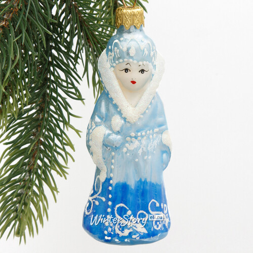 Стеклянная елочная игрушка Снежная королева - Хозяйка Морозного Королевства 11 см, подвеска Коломеев