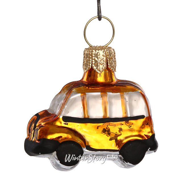 Стеклянная елочная игрушка Автобус 4 см, подвеска Коломеев