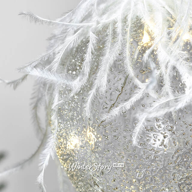 Подвесной светильник Шар Жирардо 12 см, 10 теплых белых LED ламп, стекло, на батарейках Peha