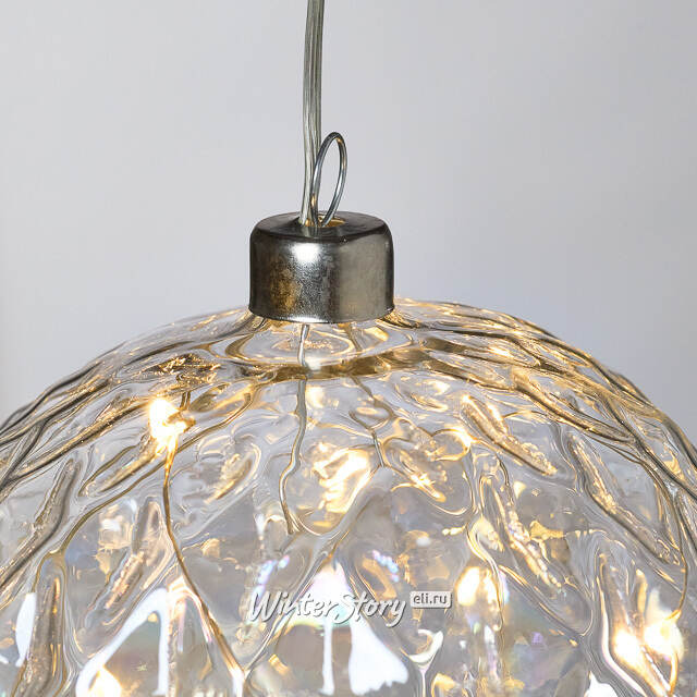 Декоративный подвесной светильник Шар Noah 12 см, 10 теплых белых LED ламп, на батарейках Peha