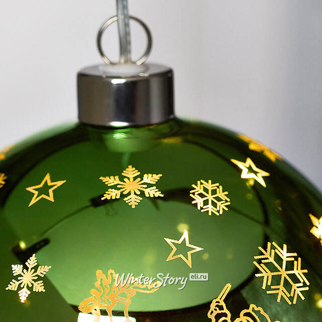 Светящийся елочный шар Эрмиро 12 см, на батарейках Peha