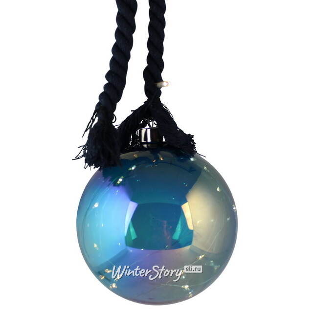 Декоративный подвесной светильник Шар Symmetria 14 см, 15 теплых белых LED ламп, на батарейках Peha