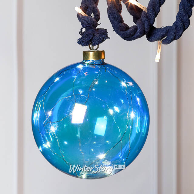 Декоративный подвесной светильник Шар Symmetria 14 см, 15 теплых белых LED ламп, на батарейках Peha