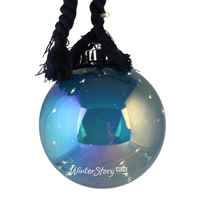 Декоративный подвесной светильник Шар Symmetria 14 см, 15 теплых белых LED ламп, на батарейках Peha