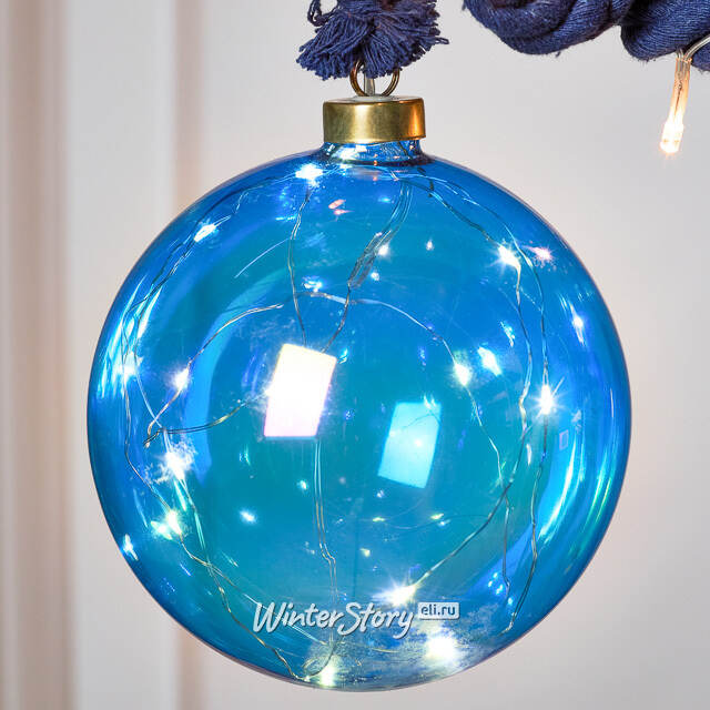 Декоративный подвесной светильник Шар Symmetria 14 см, 15 теплых белых LED ламп, на батарейках Peha