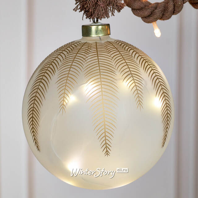 Декоративный подвесной светильник Шар Бруно 14 см, 15 теплых белых LED ламп, на батарейках Peha