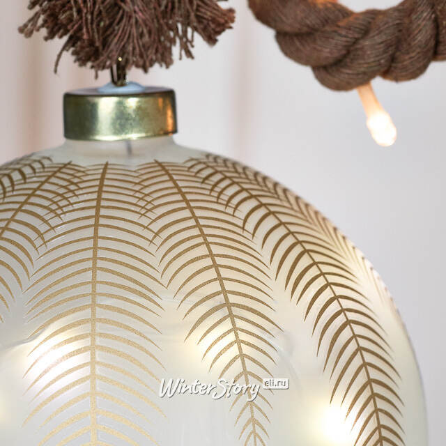 Декоративный подвесной светильник Шар Бруно 14 см, 15 теплых белых LED ламп, на батарейках Peha